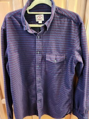 Brooks Brothers Blue Shirt with Red Stripes